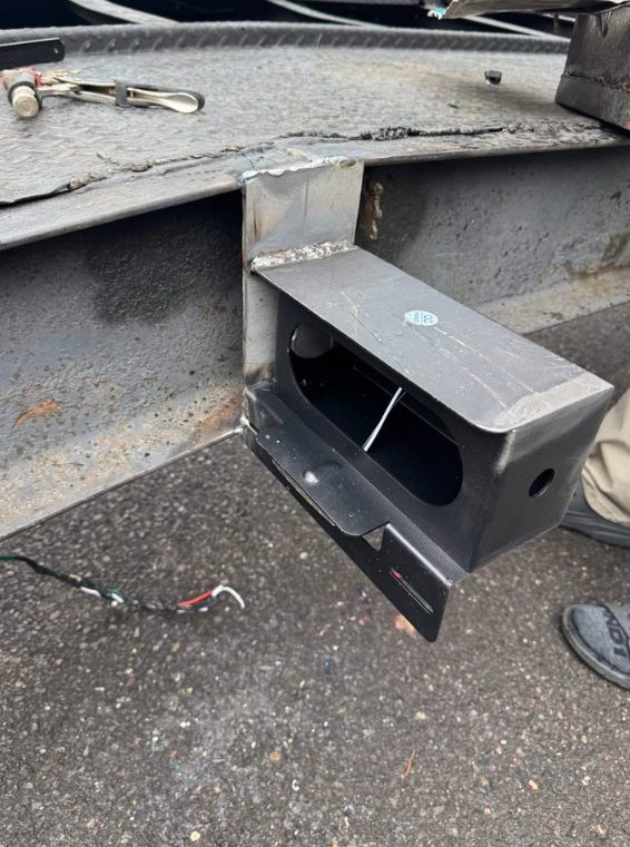 Trailer frame and hitch receiver repair welded on-site
